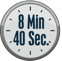 8 minute and 40 second response time