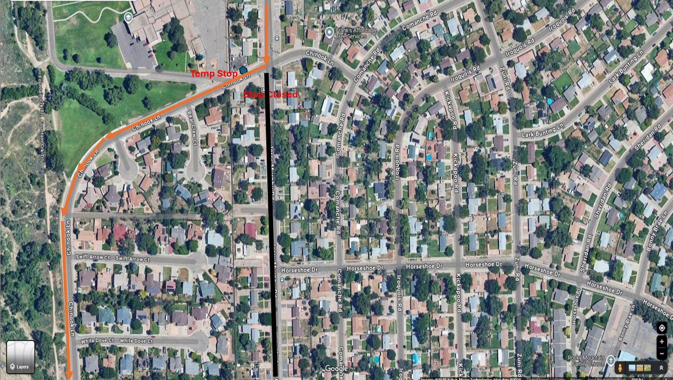 University Detour Map 1