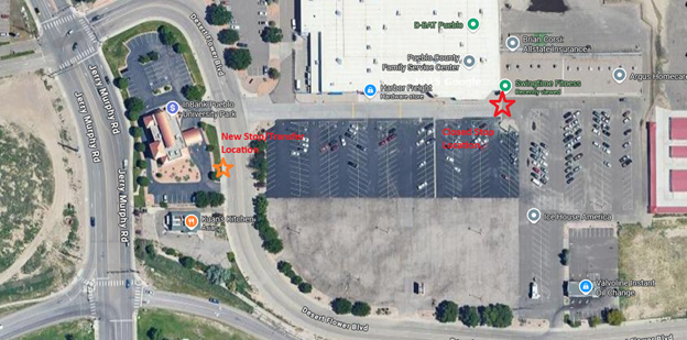 University Stop Relocation Map